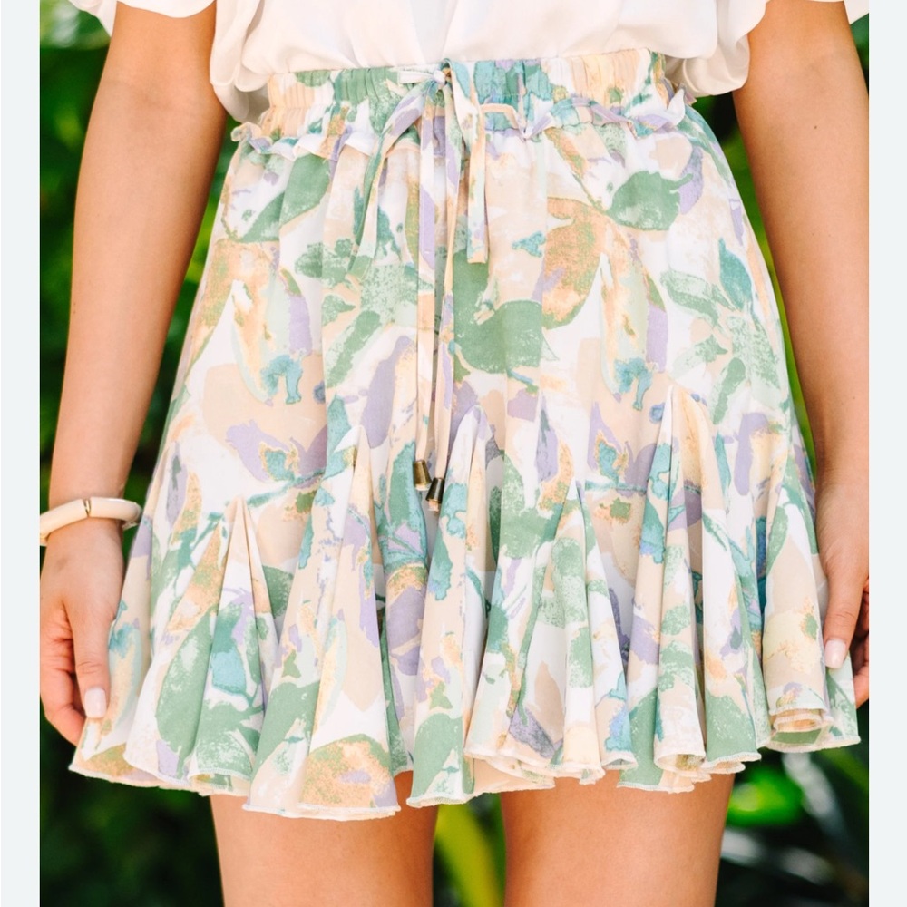 Entro Abstract Pastel Mini Skirt